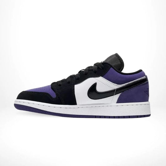 Air Jordan 1 Low Black White Purple Suede
