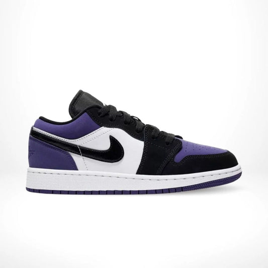 Air Jordan 1 Low Black White Purple Suede